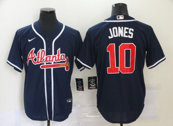 Atlanta Braves #10 Chipper Jones Navy Cool Base Stitched Jersey - Zenithce
