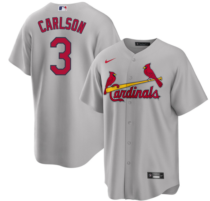 St. Louis Cardinals #3 Dylan Carlson Grey Cool Base Stitched Jersey - Zenithce