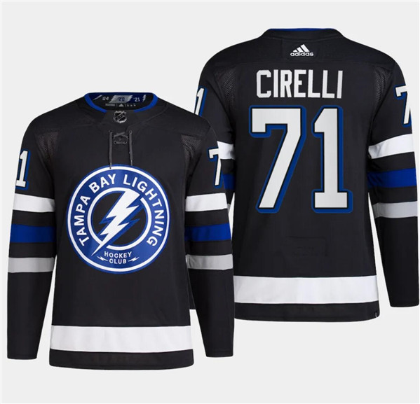 Tampa Bay Lightning #71 Anthony Cirelli Black Alternate Premier Breakaway Stitched Jersey - Zenithce