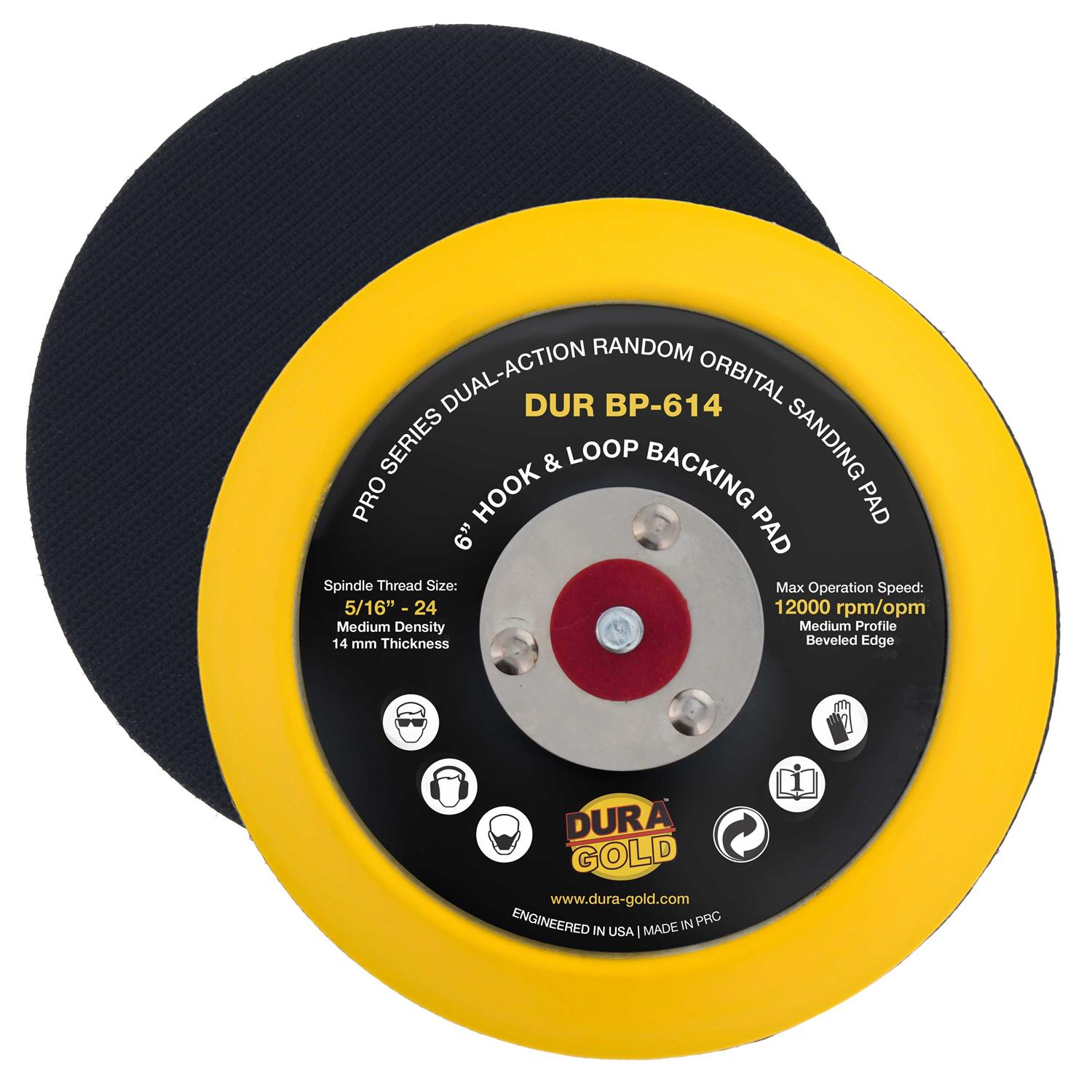 Dura-gold Pro Series Hook & Loop DA Backing Plate Pad - Zenithce