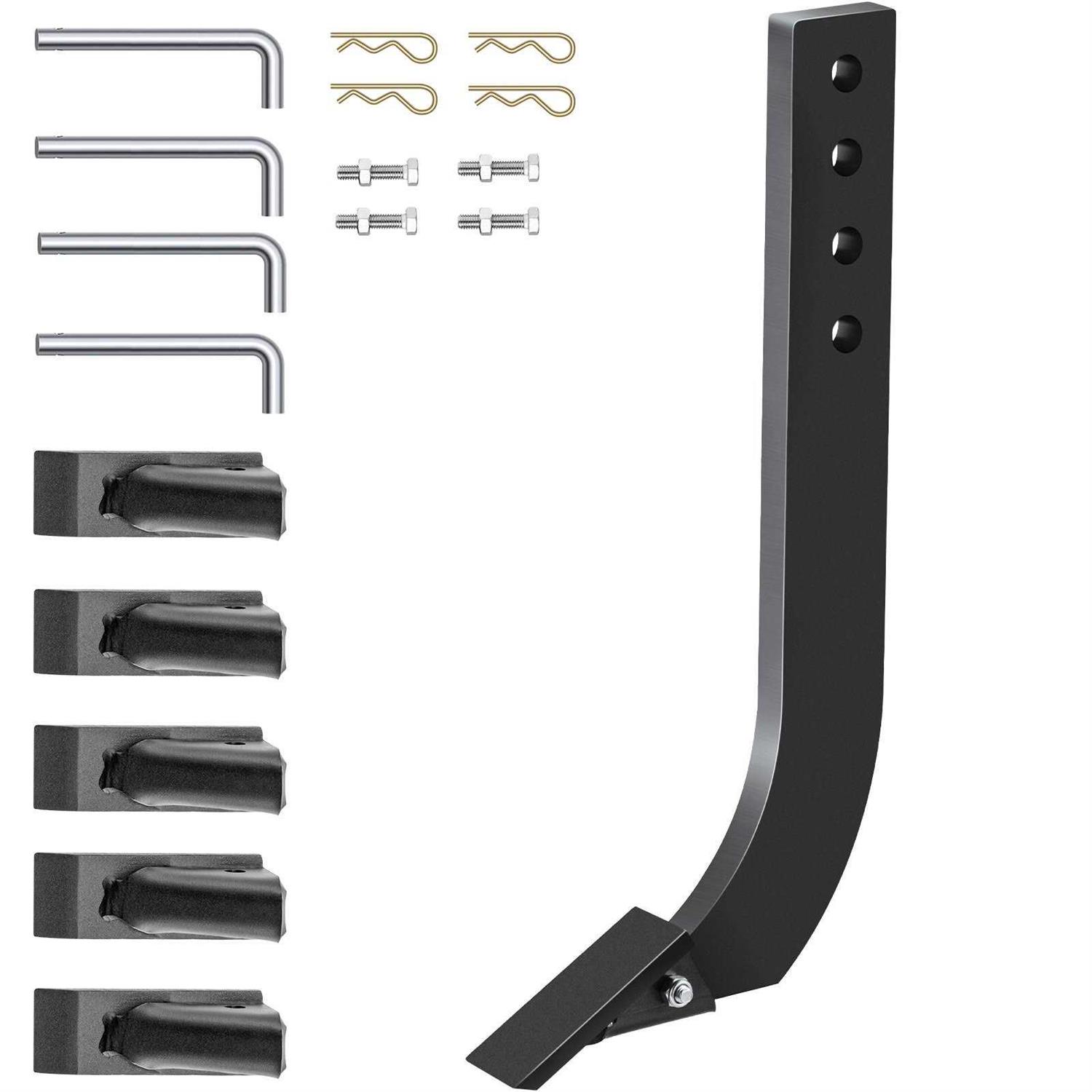 Vevor Blade Shank, 18” Scarifier Shank, 4 Holes Box Scraper Shank, Ripper Shank with Removable Tapered Teeth and Pins - Zenithce
