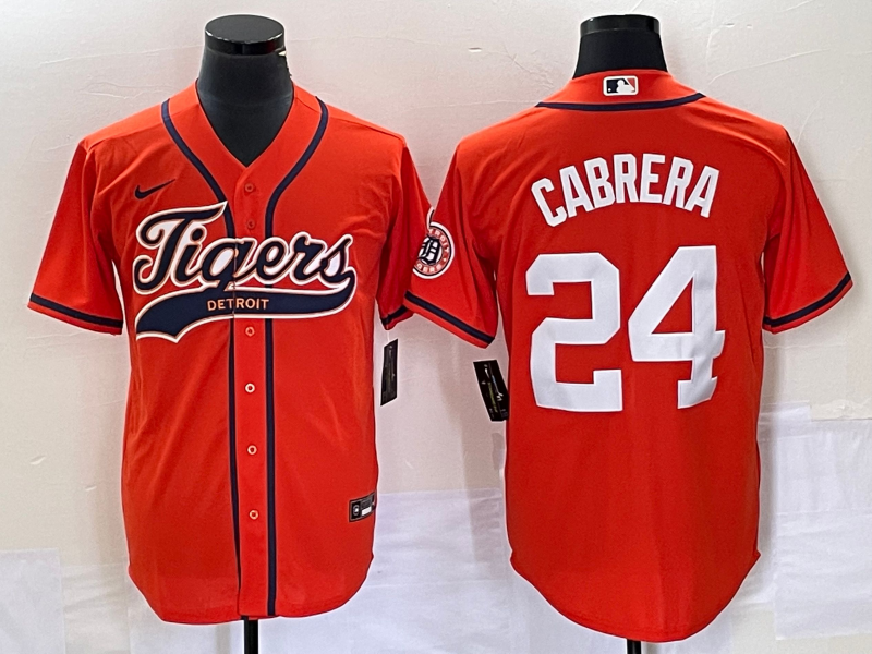Detroit Tigers #24 Miguel Cabrera Orange Cool Base Stitched Jersey - Zenithce