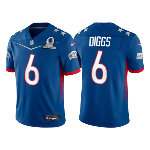 Seattle Seahawks #6 Quandre Diggs 2022 Royal Pro Bowl Stitched Jersey - Zenithce