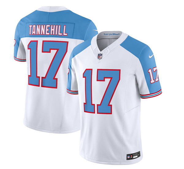 Tennessee Titans #17 Ryan Tannehill White Blue 2023 F.U.S.E. Vapor Limited Throwback Stitched Jersey - Zenithce