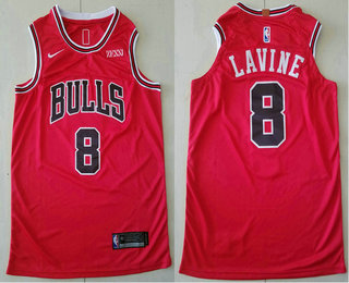 Chicago Bulls #8 Zach LaVine Red 2019 Authentic Stitched Jersey With The Sponsor Logo - Zenithce