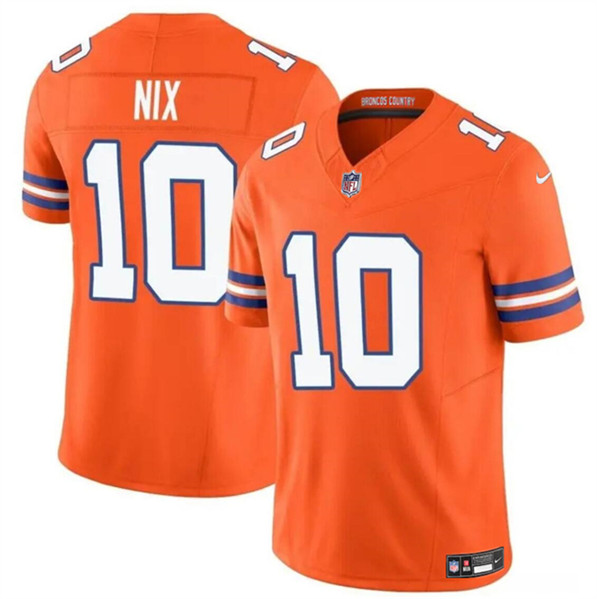 Denver Broncos #10 Bo Nix Orange F.U.S.E. Mile High Collection 1977 Throwback Vapor Limited Stitched Jersey - Zenithce