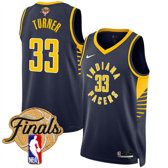 Indiana Pacers #33 Myles Turner Navy 2025 Finals Icon Edition Stitched Jersey - Zenithce