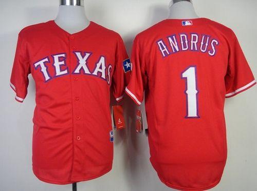 Rangers #1 Elvis Andrus Red Stitched Jersey - Zenithce