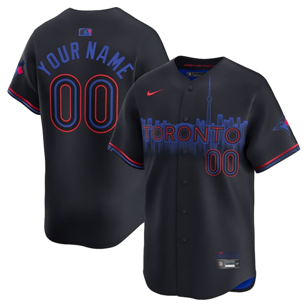 Toronto Blue Jays Custom Black 2024 City Connect Limited Stitched Jersey - Zenithce