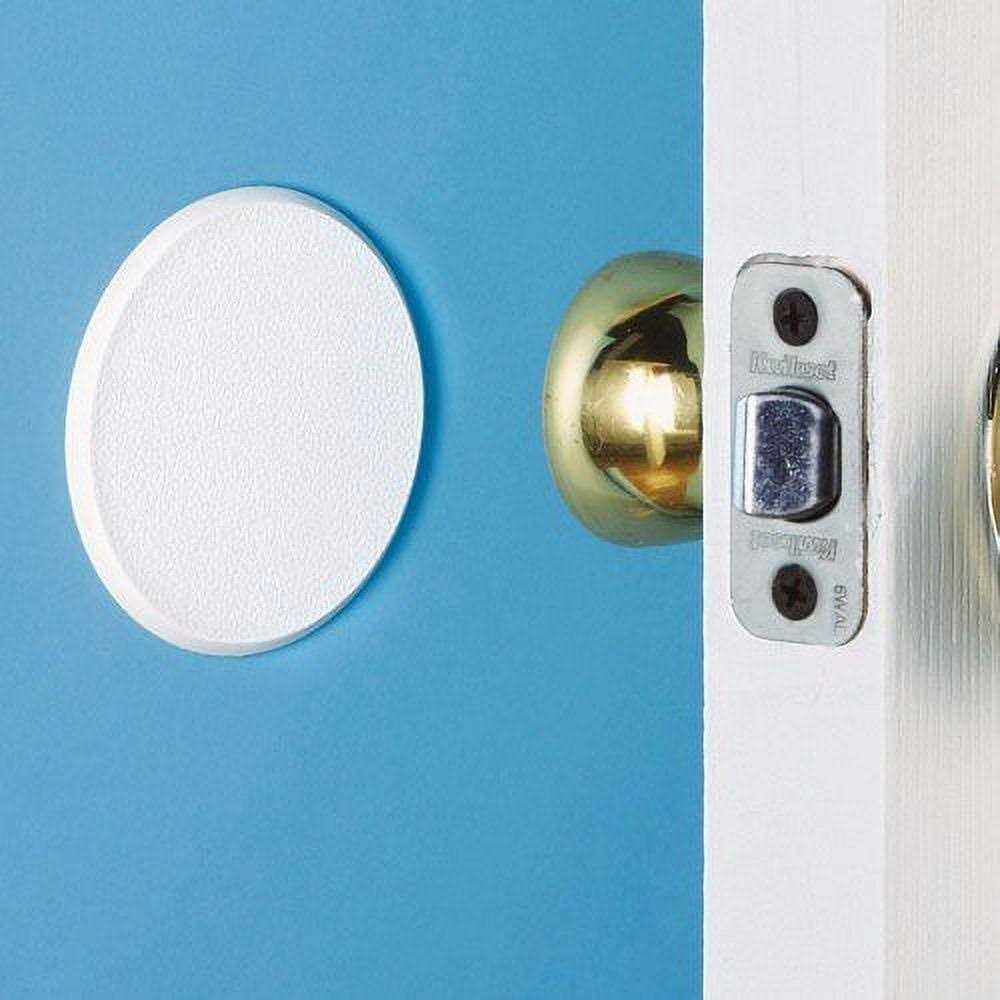 Wideskall White Round Door Knob Wall Shield Self Adhesive Protector - Zenithce