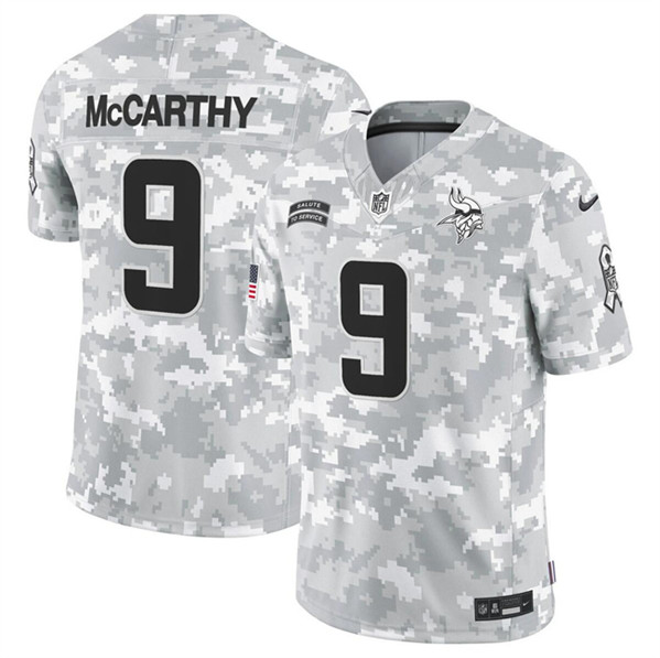 Minnesota Vikings #9 J.J. McCarthy Arctic Camo 2024 F.U.S.E. Salute To Service Limited Stitched Jersey - Zenithce