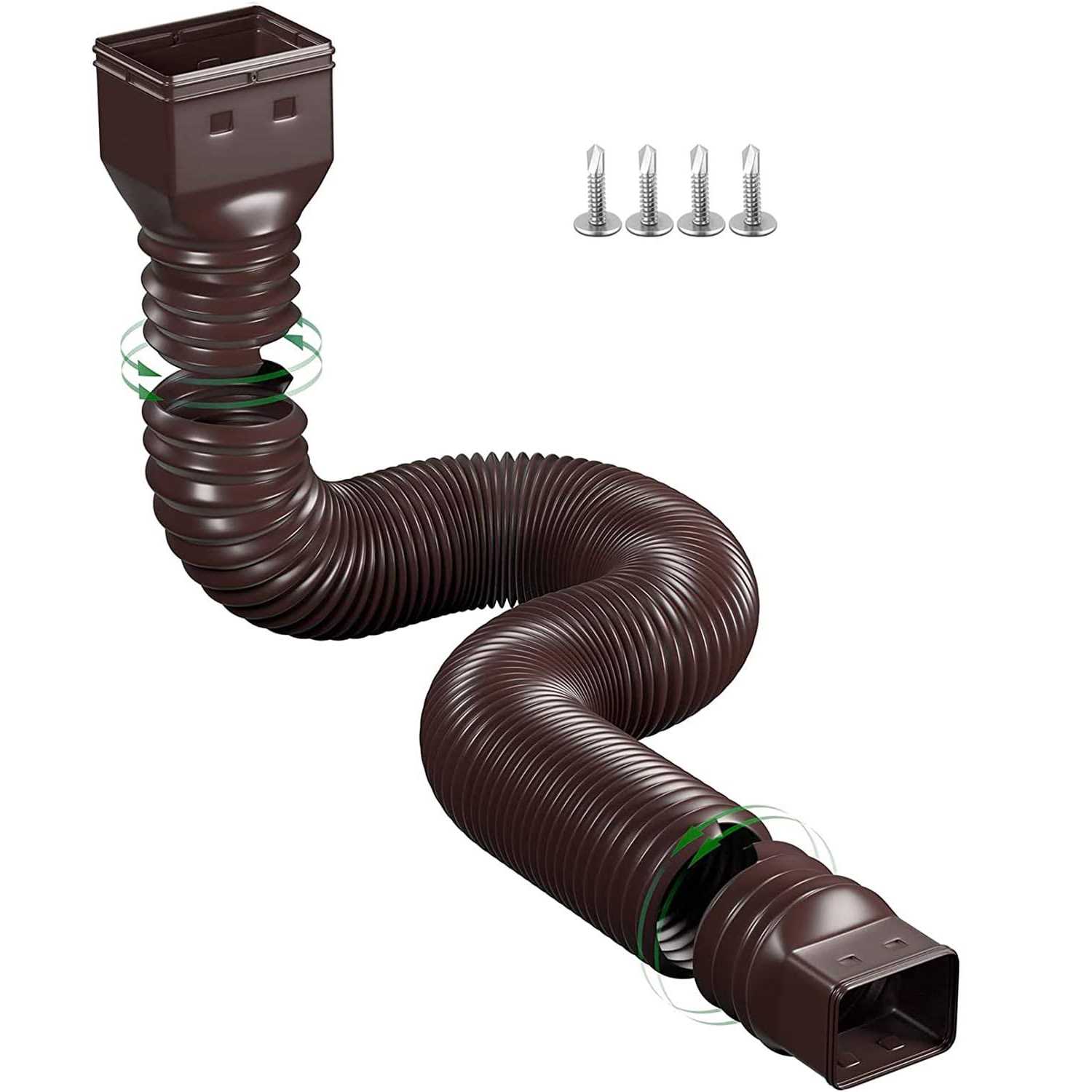YOTODY Rain Gutter Downspout Extensions Flexible Drain Extender Screws for Included - Zenithce