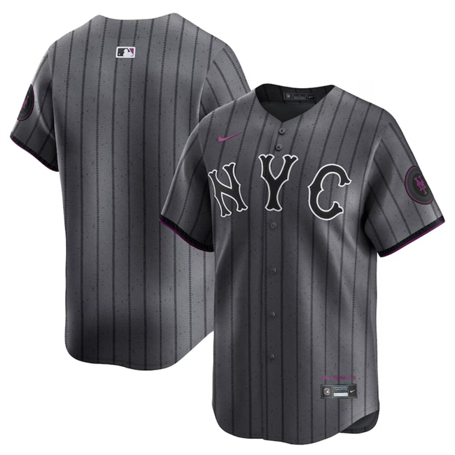 New York Mets Blank Graphite 2024 City Connect Limited Stitched Jersey - Zenithce