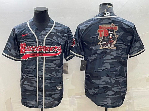 Tampa Bay Buccaneers Gray Camo Team Big Logo With Patch Cool Base Stitched Jersey - Zenithce