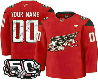 Washington Capitals Customized Red 50th Anniversary Authentic Jersey - Zenithce