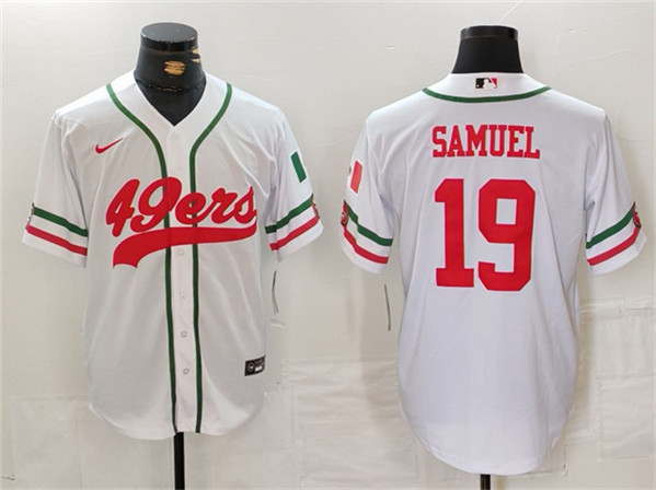 San Francisco 49ers #19 Deebo Samuel White With Patch Cool Base Stitched Jersey - Zenithce