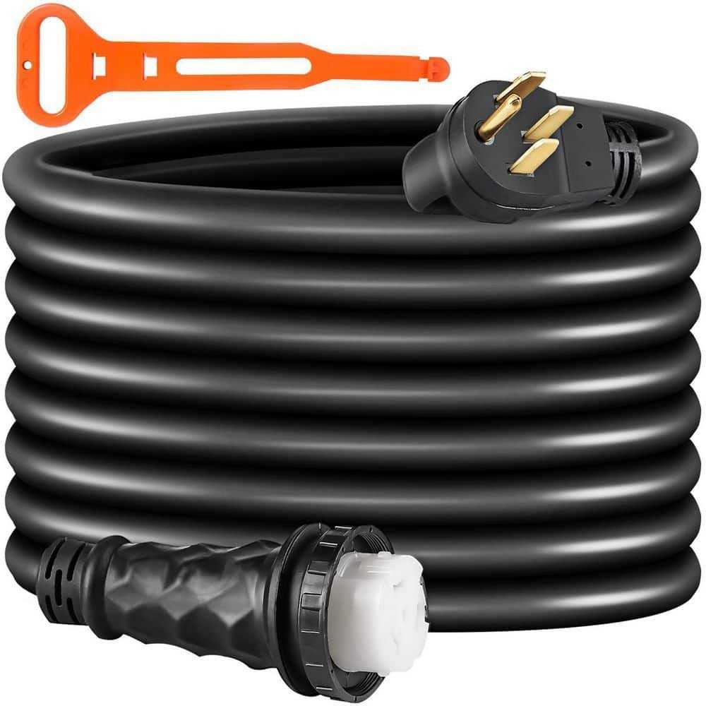 VEVOR RV Shore Power Extension Cord 50 Amp Heavy-Duty Twist Lock Cord 50 Amp RV Replacement Cord UL Approved HJLJQYT36X50DSK01V1 - Zenithce