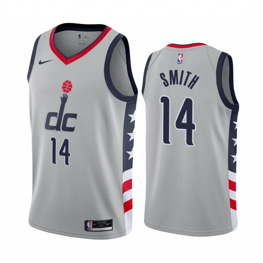 Wizards #14 Ish Smith Gray Swingman 2020-21 City Edition Jersey - Zenithce