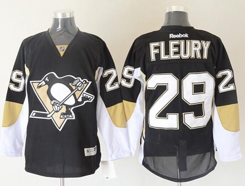 Penguins #29 Andre Fleury Black Stitched Jersey - Zenithce