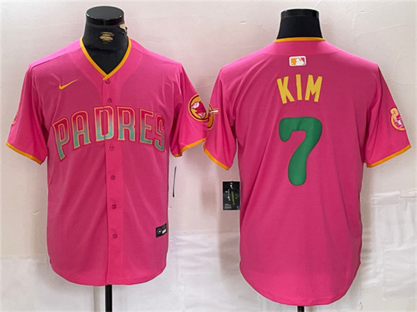 San Diego Padres #7 Ha-Seong Kim Pink Cool Base Stitched Jersey - Zenithce