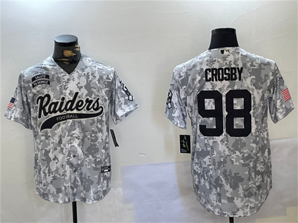 Las Vegas Raiders #98 Maxx Crosby 2024 Arctic Camo Salute To Service Stitched Jersey - Zenithce