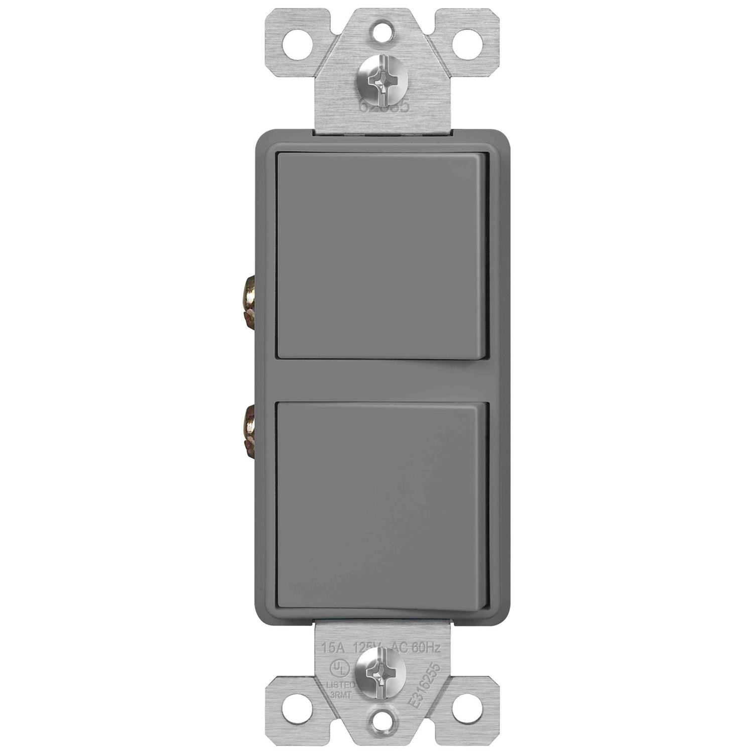 Enerlites Double Decorator Switch Cover Two Gang Outlet Wall Plate 8832 - Zenithce