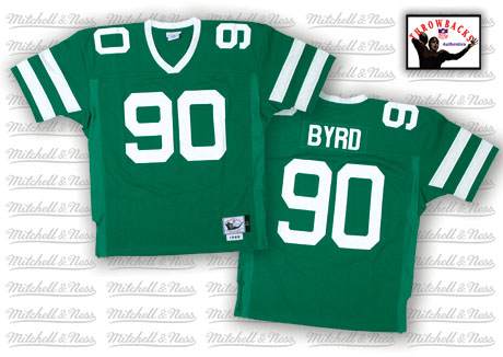 Mitchell And Ness Jets Dennis Byrd #90 Stitched Green Jersey - Zenithce