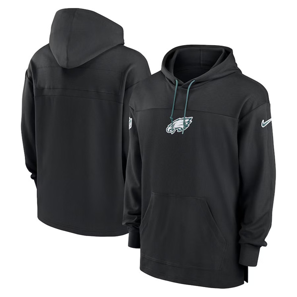 Philadelphia Eagles Black Performance Pullover Hoodie - Zenithce