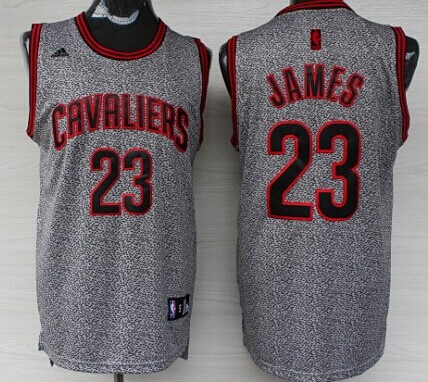Cleveland Cavaliers #23 LeBron James Gray Static Fashion Jersey - Zenithce