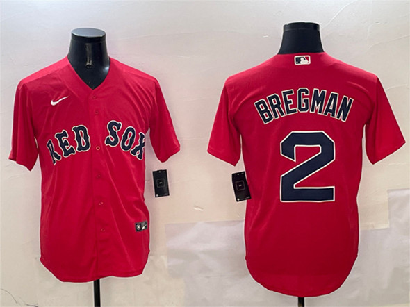 Boston Red Sox #2 Alex Bregman Red Cool Base Stitched Jersey - Zenithce