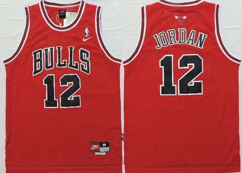 Chicago Bulls #12 Michael Jordan Red Swingman Jersey - Zenithce