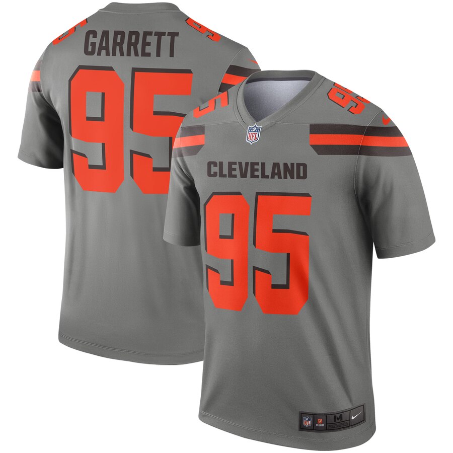 Cleveland Browns #95 Myles Garrett Gray Inverted Legend Jersey - Zenithce