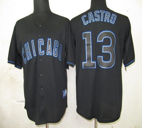 Cubs #13 Starlin Castro Black Fashion Stitched Jersey - Zenithce