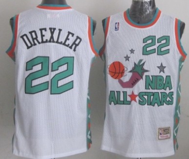 1996 All-Star #22 Clyde Drexler White Swingman Throwback Jersey - Zenithce