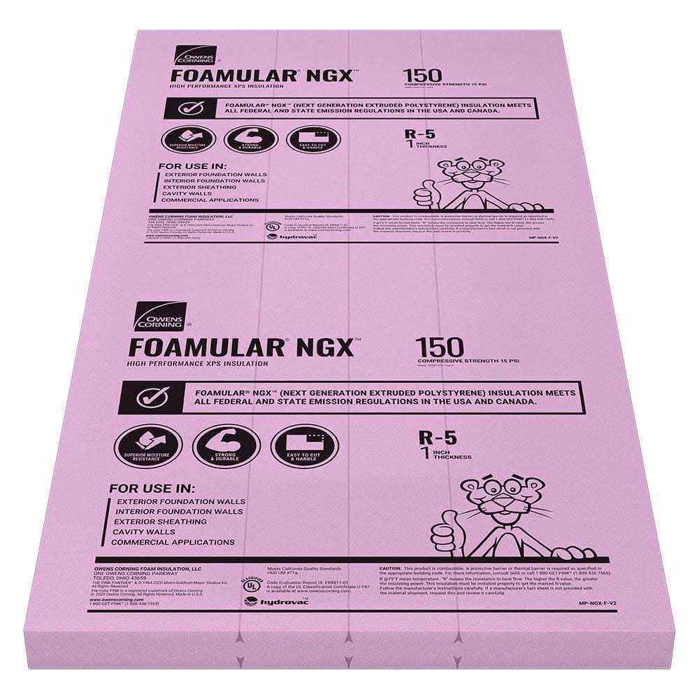 Owens Corning 4-ft x 8-ft FOAMULAR NGX Unfaced Polystyrene Board Insulation - Zenithce