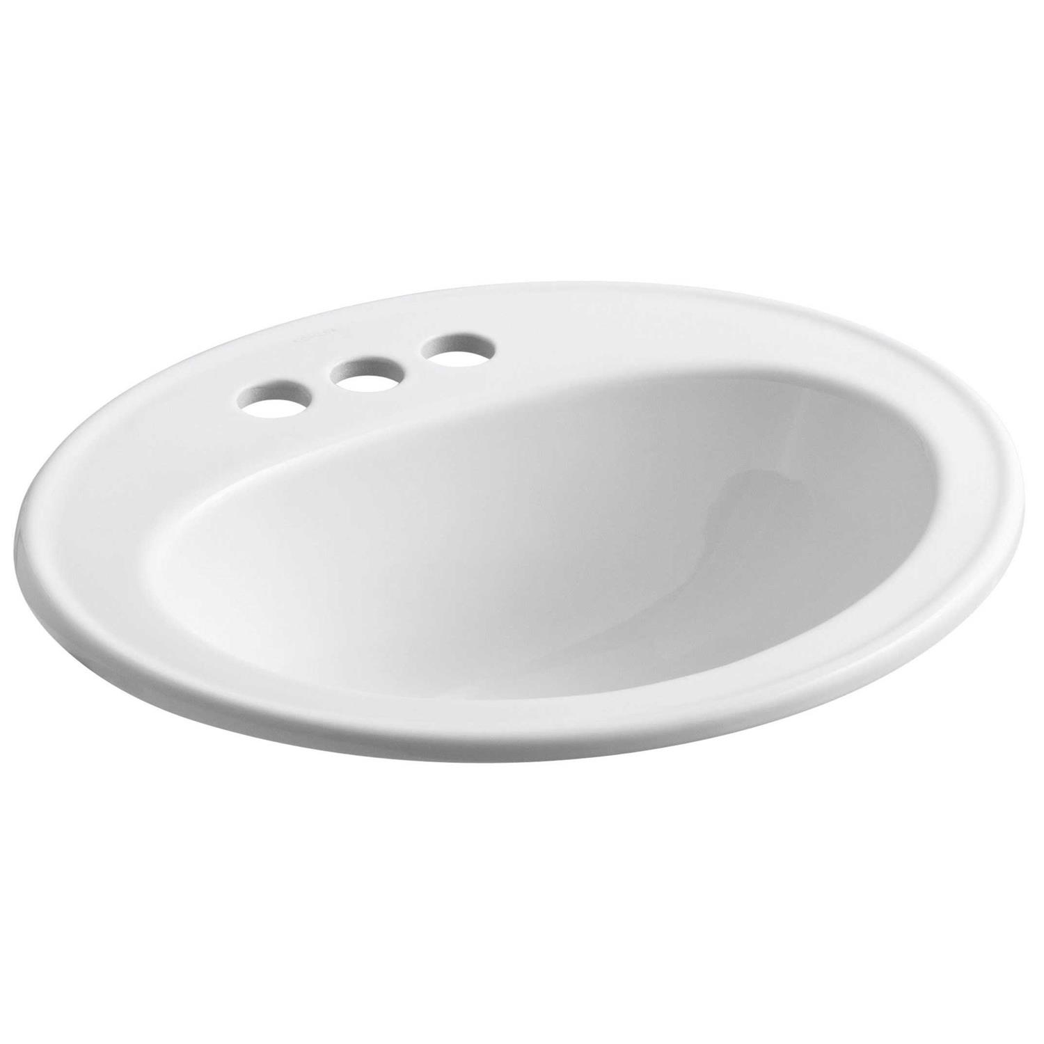 Kohler K-21781-0 White Artifacts 21 rectangular drop-in bathroom sink - Zenithce