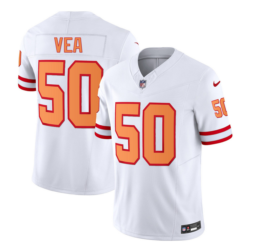 Tampa Bay Buccaneers #50 Vita Vea 2023 F.U.S.E. White Throwback Limited Stitched Jersey - Zenithce