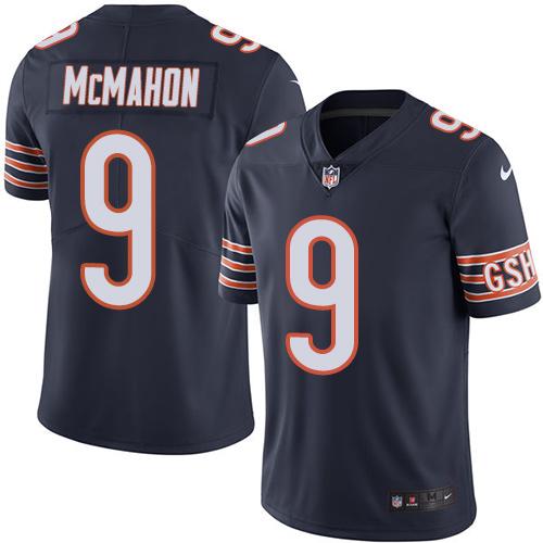 Bears #9 Jim McMahon Navy Blue Stitched Limited Rush Nike Jersey - Zenithce