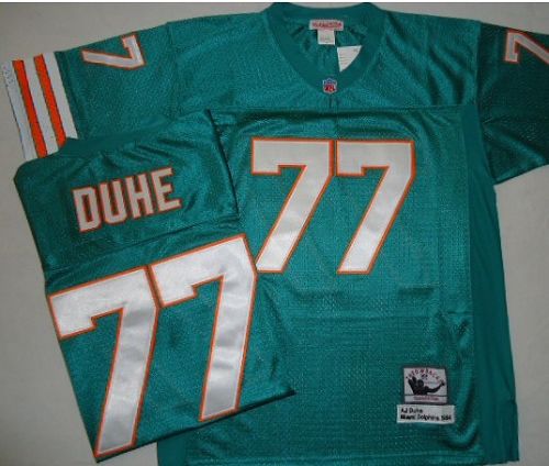 Mitchell And Ness Dolphins #77 AJ Duhe Green Stitched Jerseys - Zenithce