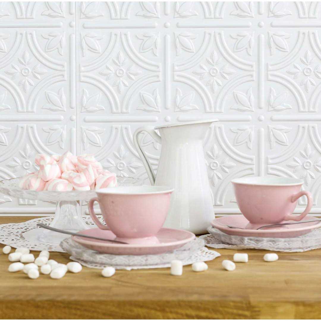 Innovera Decor by Palram Empire Snow White 18.5-in. x 24.3-in. Backsplash Panel - Zenithce