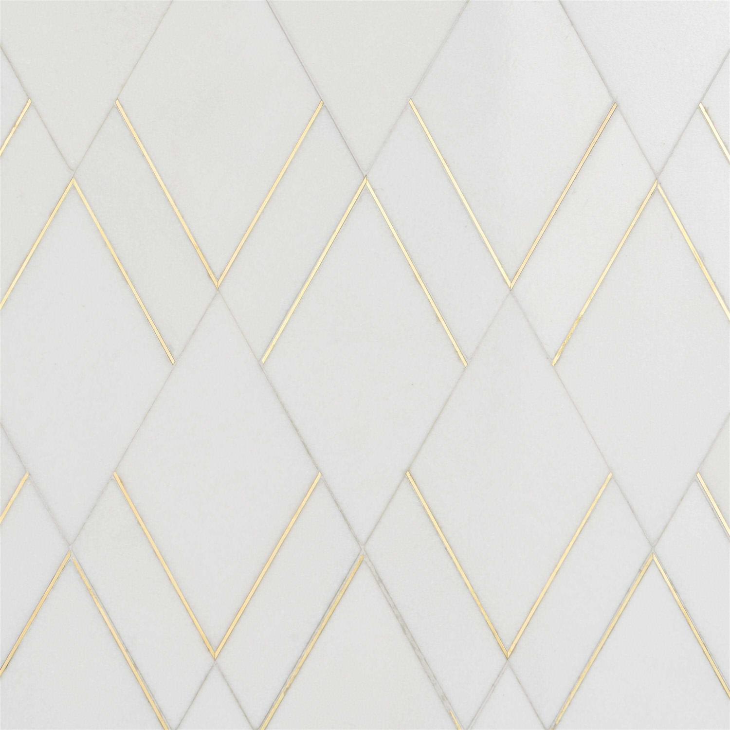 Ivy Hill Tile Mehko 11.81 in. x 14.96 in. Polished Marble and Brass Wall Tile - Zenithce