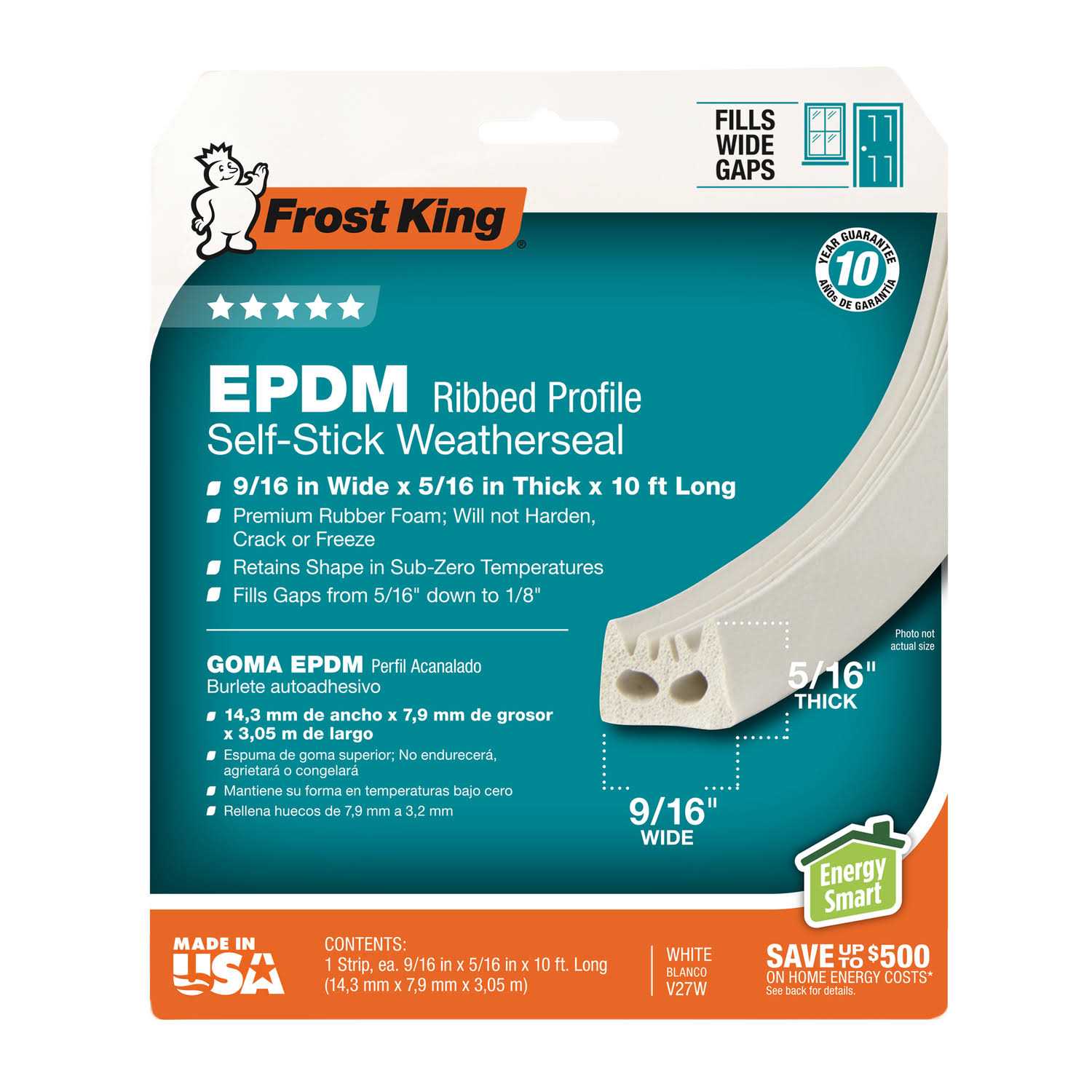 Frost King EPDM Rubber Weatherseal Tape - Zenithce