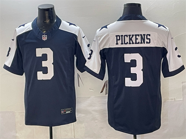Dallas Cowboys #3 George pickens Navy F.U.S.E. Thanksgiving Vapor Limited Stitched Jersey - Zenithce
