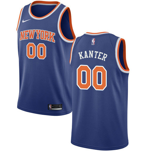 Knicks #00 Enes Kanter Blue Swingman Icon Edition Jersey - Zenithce