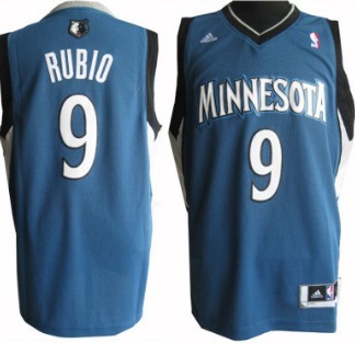 Minnesota Timberwolves #9 Ricky Rubio Revolution 30 Swingman Blue Jersey - Zenithce