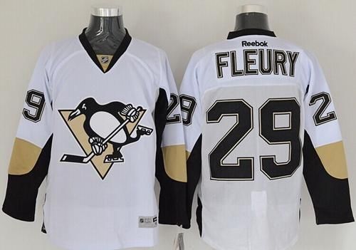 Penguins #29 Andre Fleury White Stitched Jersey - Zenithce