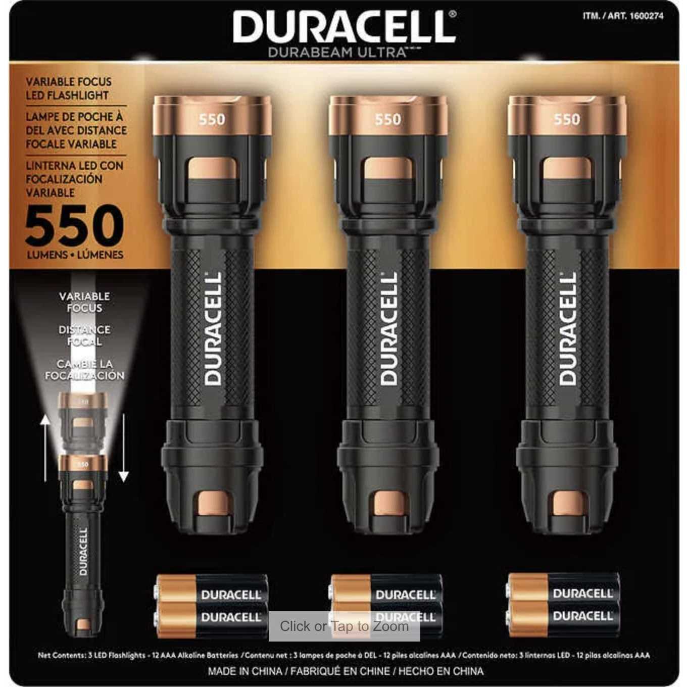 Duracell 575 Lumens COB Headlamp 3 Pack - Zenithce