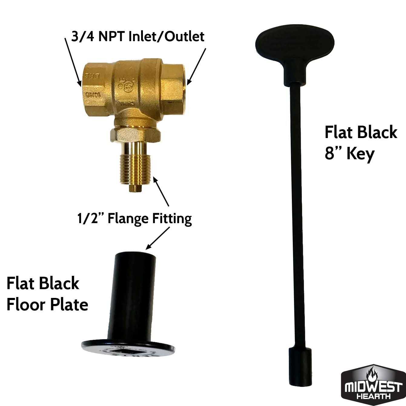 Midwest Hearth 3 Gas Fire Pit Key Valve Kit - Zenithce