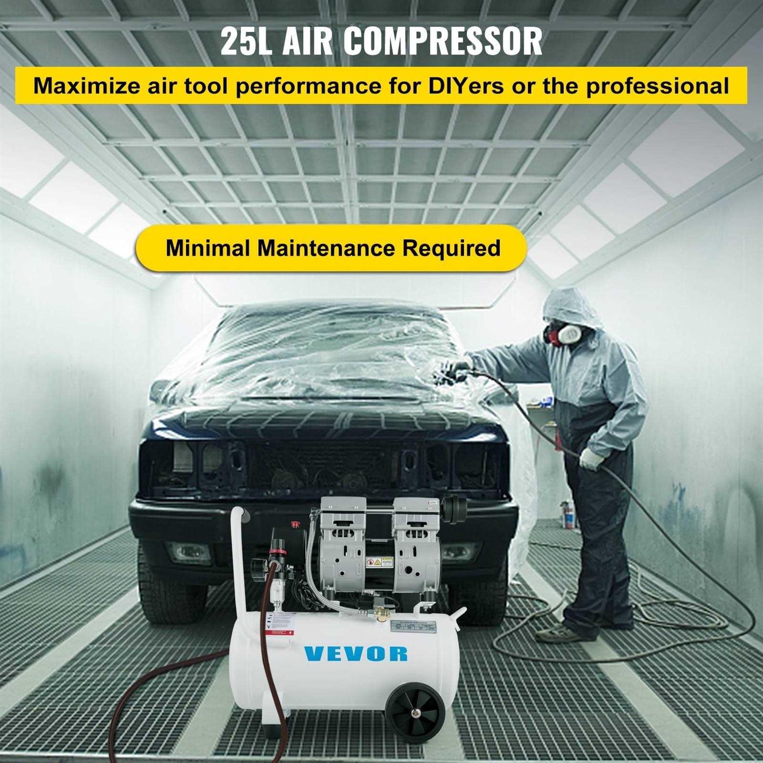 VEVOR Air Compressor 6.6 Gallon Portable Air Compressor 1 HP Oil Air Compressor Steel Tank 750W Pancake Air Compressor 115 PSI Ultra Quiet - Zenithce