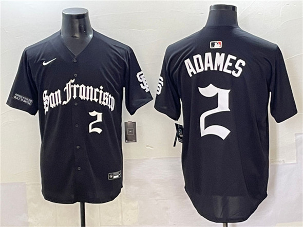 San Francisco Giants #2 Willy Adames Black 'Gothic Fog Edition' Vapor Premier Limited Stitched Jersey - Zenithce